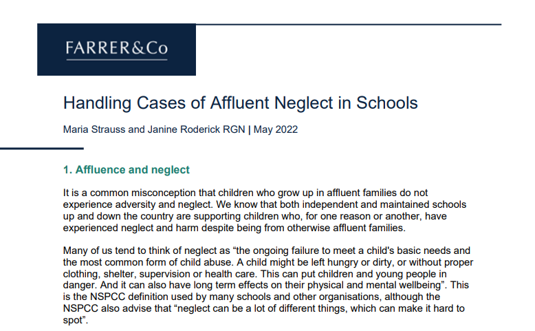 Handling cases of Affluent Neglect